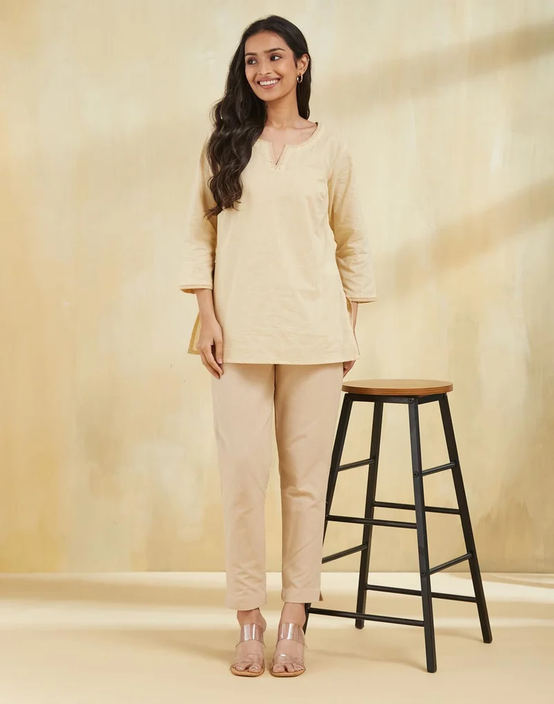 Fabindia Embroidered Short Kurta