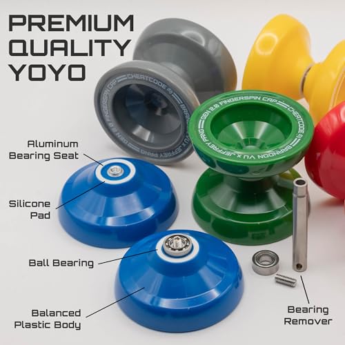 Cheatcode Yoyo by Brandon Vu | Master Fingerspin Tricks | A Responsive & Unresponsive Yo-yo for Kids, Teens & Adults | Great Yo Yo For Beginners | Extra Professional Ball Bearing Kit Included | Offset - Image 2