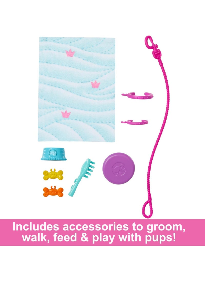 باربي دمية مع جرو لعبة وكلب على كرسي متحرك، بالإضافة إلى ملحقات الحيوانات الأليفة - Image 2