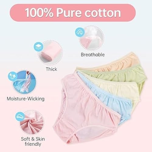 VAIDUE Women's Disposable Underwear Panties | 5 Packs Pure Female Underwear | Pure Cotton Ladies Brief Panties for Travel Outdoor Travel, Spa, Emergencies, Multicolor - Image 3