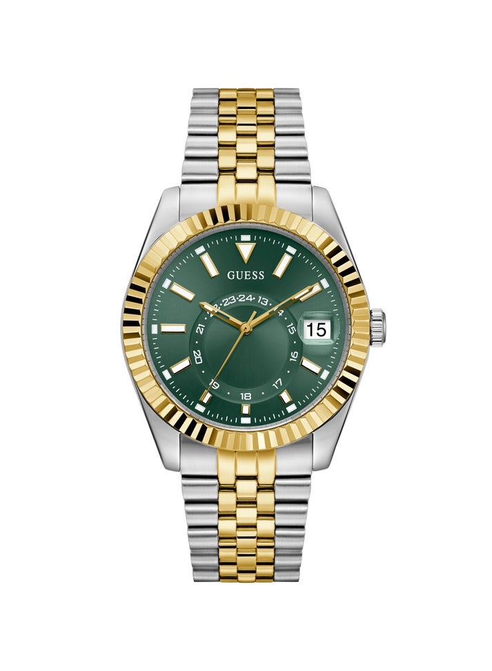 GUESS Mens 2-Tone Multi-function Date Watch - Image 1