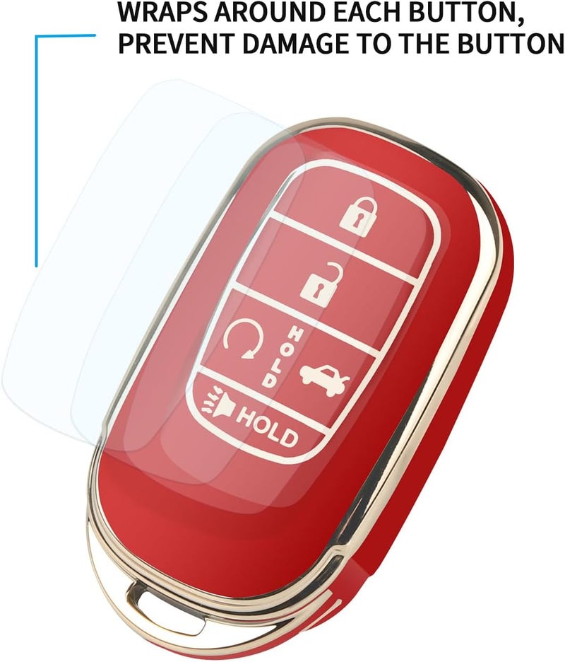 QBUC for Honda Key fob Cover with Keychain,Compatible with 2022 2023 2024 2025 Honda Accord Civic HRV CRV Pilot - Image 4