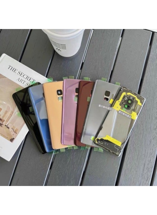 ماركة غير محددة - غطاء خلفي للبطارية لهاتف SamsungS9 S9Plus غطاء خلفي زجاجي G9650 شاشة خارجية خلفية خلفية إطار مرآة إطار سفلي اللون: أسود-النماذج القابلة للتطبيق: S9splus معيار واحد - Image 1