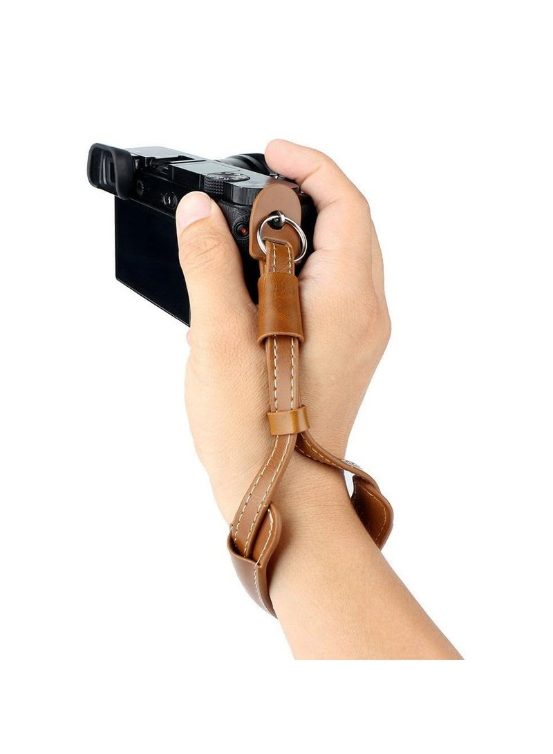 CMGTYYD Premium Leather Camera Hand Strap - Ergonomic Wrist Strap for DSLR/SLR/Mirrorless Cameras, Secure & Comfortable Grip for Photographers, Quick-Release Design (Fits Canon/Nikon/Sony/Fujifilm)  - Image 2