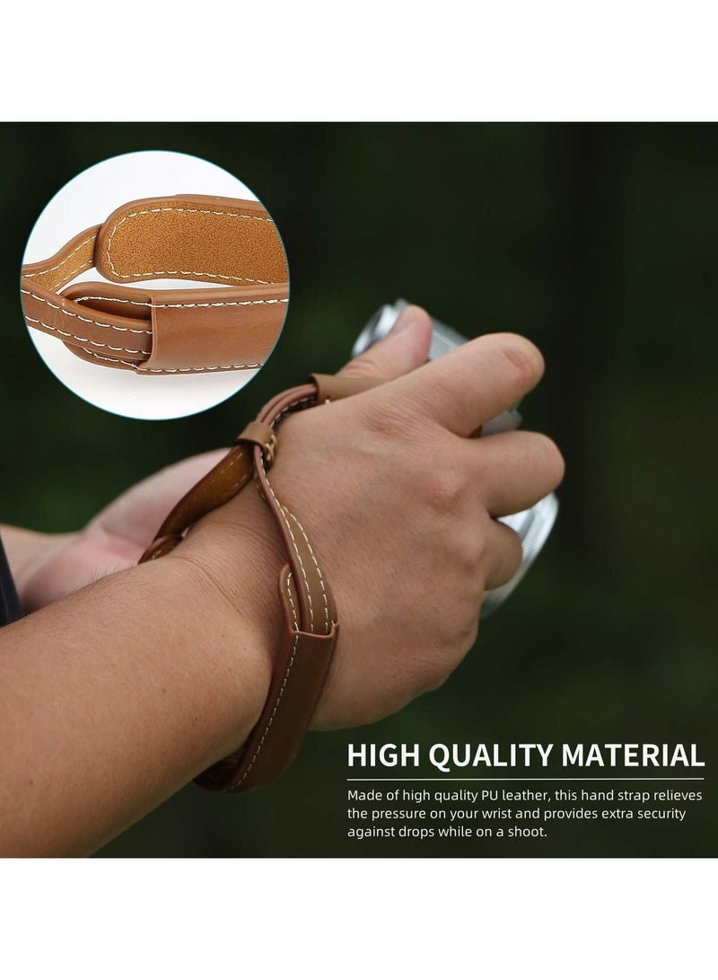 CMGTYYD Premium Leather Camera Hand Strap - Ergonomic Wrist Strap for DSLR/SLR/Mirrorless Cameras, Secure & Comfortable Grip for Photographers, Quick-Release Design (Fits Canon/Nikon/Sony/Fujifilm)  - Image 3