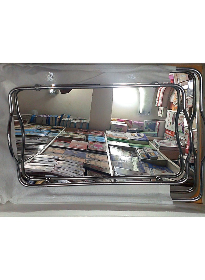Arshia Mirrored Serving Tray Set, 2 Pieces, Stainless Steel, Silver - Image 2