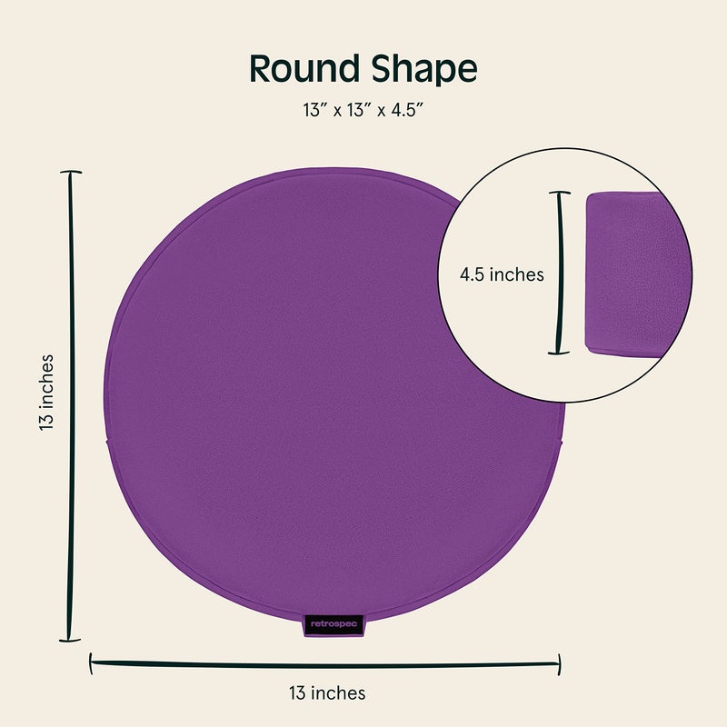 Retrospec Sedona Zafu Meditation Cushion & Floor Pillow with Buckwheat Hulls - Adjustable Yoga Accessory for Women - 13in Round Cotton Seat with Handle & Washable Cover - Image 4