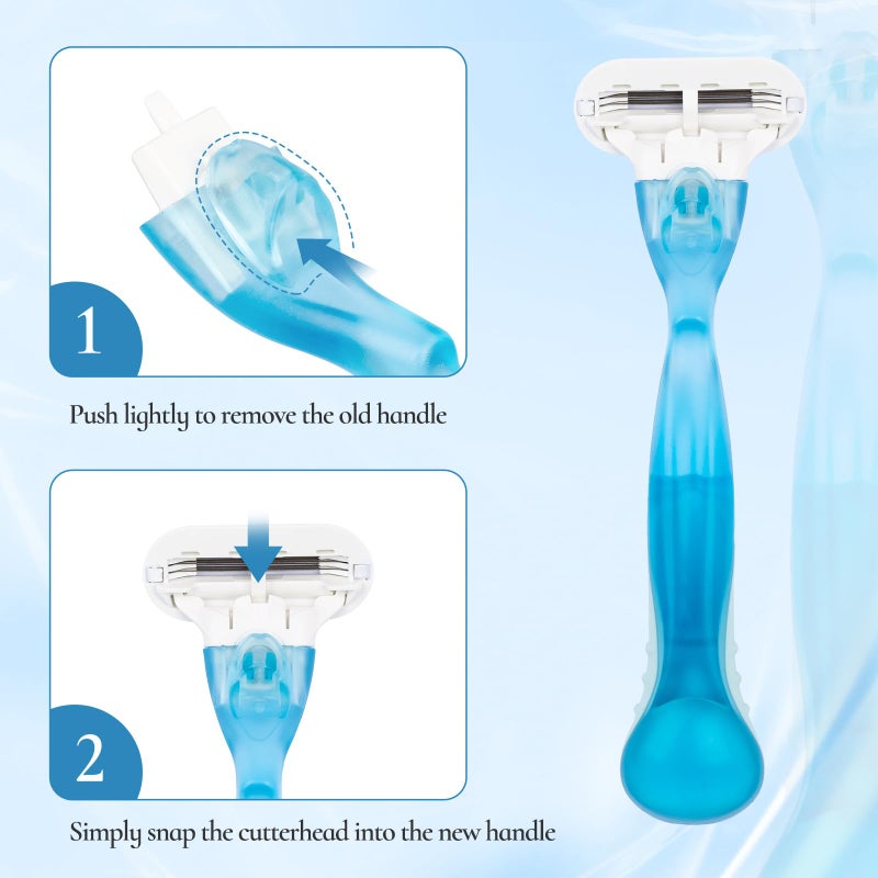 VANEST Replacement Handle Compatible with Gillette Venus, Comfort Glide Razor Handle Non-slip Ergonomic Handles for Women (Blue) - Image 5