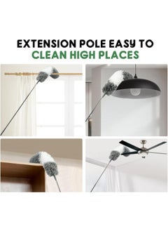 Eoptify Microfiber Feather Duster with 100-Inch Extendable Pole, Removable & Washable Head, Scratch-Resistant Hat for Home, Office, and Car Cleaning  - Image 4