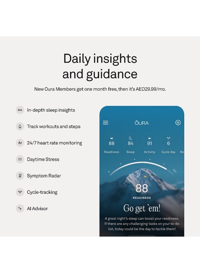 Oura Ring 5 Black - Size 12, (Order a Sizing Kit First) - Black - Image 4