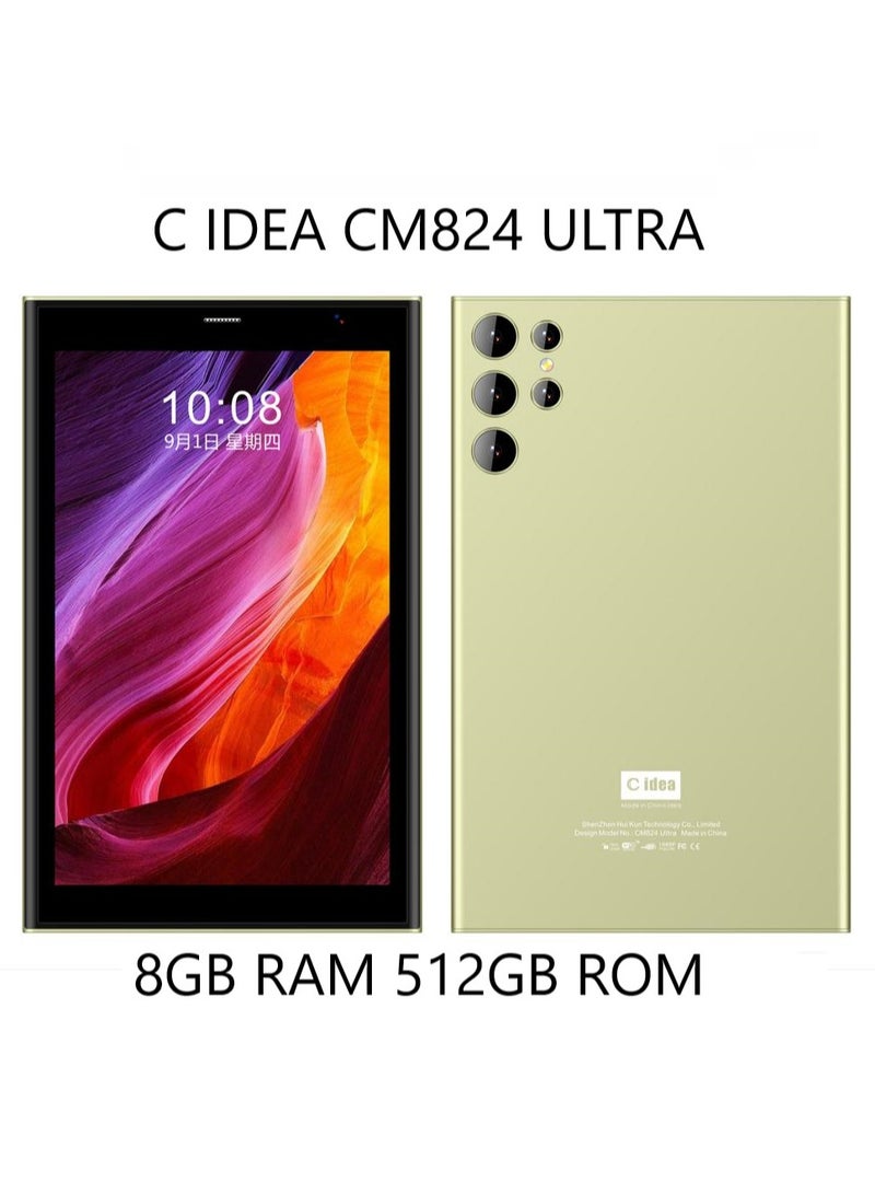 سي آيديا CM824 التابلت الذكي للأطفال 8 إنش بذاكرة RAM سعة 8GB وذاكرة تخزين 512GB وشريحة SIM واحدة 5G باللون الأصفر - النسخة الدولية - Image 2
