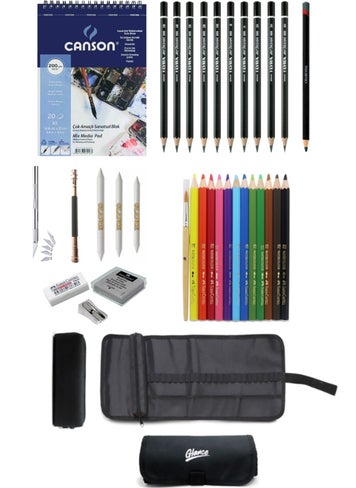 Canson Drawing Notebook A5 200 gr Faber-Castell Grip Crayons Drawing Sketching Set with Bag - pzsku/Z50F53C619B1B8F87DC79Z/45/_/1729236348/61cedb1d-82f9-424e-b74a-19700c3064b8
