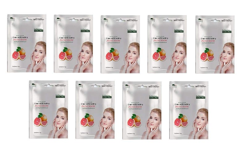 Mond'sub MONDSUB GrapeFruit Beauty Skin Care Face sheet Facial Mask with Natural Extract Oil Controlling Awakening and Refreshing Skin 25gm each for Women and Men Pack of 9 - Image 1