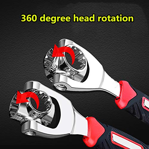 Nifogo Vency Tiger wrench 48 in 1 Swivel Head Multi Tool Spanne Tools Socket Works with Spline Bolts Multifunction PassTorx 360 Degree 6-Point Universal Furniture Car Repair, Hex end (black) - Image 4