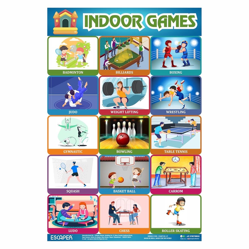 ESCAPER لوحات ألعاب داخلية لتعلم الأطفال (11.5 × 17.5 بوصة) ، لوحة ألعاب داخلية ، مواد دراسية للأطفال ، لوحات تعليمية للأطفال ، كتب تعلم للأطفال ، كتب للأطفال - Image 1