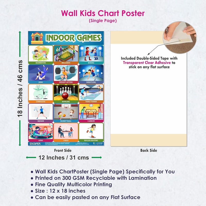 ESCAPER لوحات ألعاب داخلية لتعلم الأطفال (11.5 × 17.5 بوصة) ، لوحة ألعاب داخلية ، مواد دراسية للأطفال ، لوحات تعليمية للأطفال ، كتب تعلم للأطفال ، كتب للأطفال - Image 3