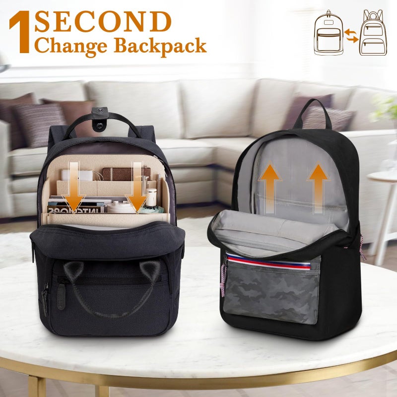 APSOONSELL APSOONSELL Large Backpack Organizer Insert Felt Bag Organizer with Zipper Backpack Shaper Foldable Tote Organizer for Rucksack Shoulder Bag, Beige, M  - Image 5
