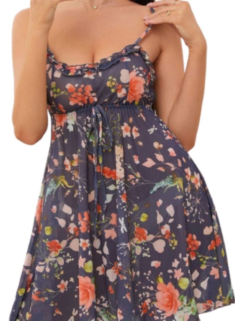 MANIKAN MANIKAN Women's dress from a floral mannequin, comfortable summer design with soft cotton material, suitable for summer occasions  - Image 1