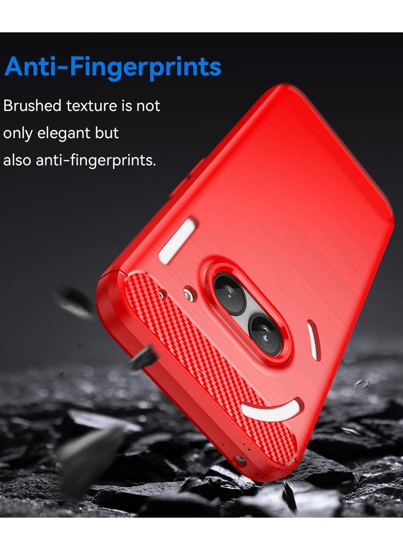 Wtech Nothing Phone (2a) 5G 2024 / Nothing Phone (2a) Plus 5G 2024 Silicone Brushed Texture Protective Case Cover - Red - Image 2