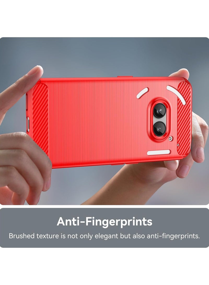 Wtech Nothing Phone (2a) 5G 2024 / Nothing Phone (2a) Plus 5G 2024 Silicone Brushed Texture Protective Case Cover - Red - Image 3