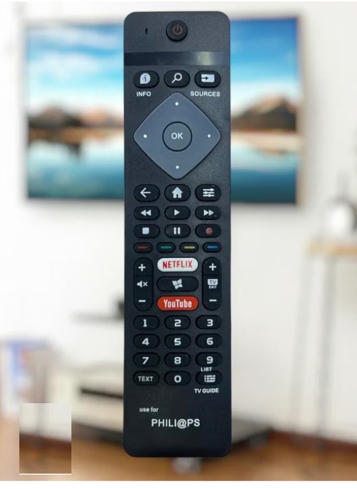 Smart TV Remote | Replacement Remote Control for Philips Smart LCD LED TVs – Full Functionality, Easy Setup, Compatible with All Philips Smart TV Models (Black) – Convenient, User-Friendly Remote for Seamless TV Control - Image 2