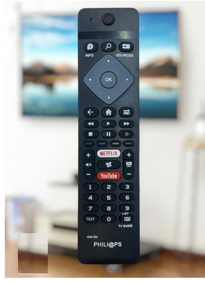 Smart TV Remote | Replacement Remote Control for Philips Smart LCD LED TVs – Full Functionality, Easy Setup, Compatible with All Philips Smart TV Models (Black) – Convenient, User-Friendly Remote for Seamless TV Control - Image 3