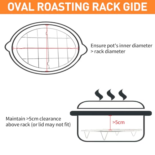 TamBee Cooking Oval 9.8 Inch Cookie Cooling Rack 304 Stainless Steel Cooling Racks Cookware 0.8 Inch heigh thick version 1PC - Image 3
