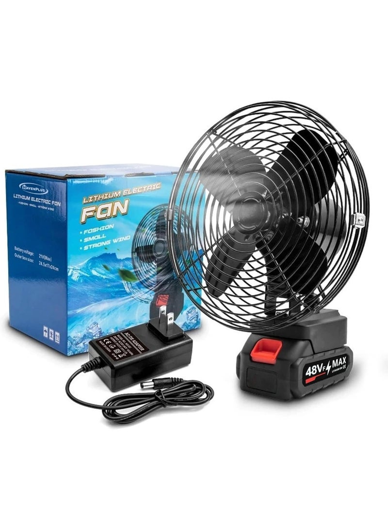 هافن بلس Portable Camping Fan, 21V Lithium Battery-Powered, Strong Wind, Low Noise, 48Vf MAX - Image 1