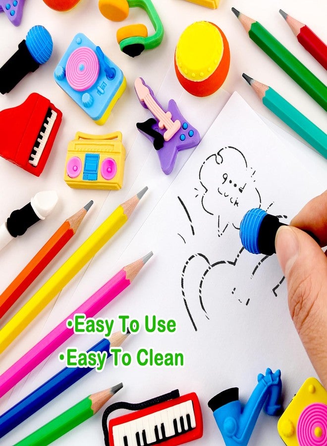 Inn Diary 30 pcs Music Erasers for Kids Desk Pets,3D Take Apart Pencil Erasers Puzzle Erasers Classroom Prizes for Kids Class Treasure Box,Game Rewards,Party Favors - Image 3