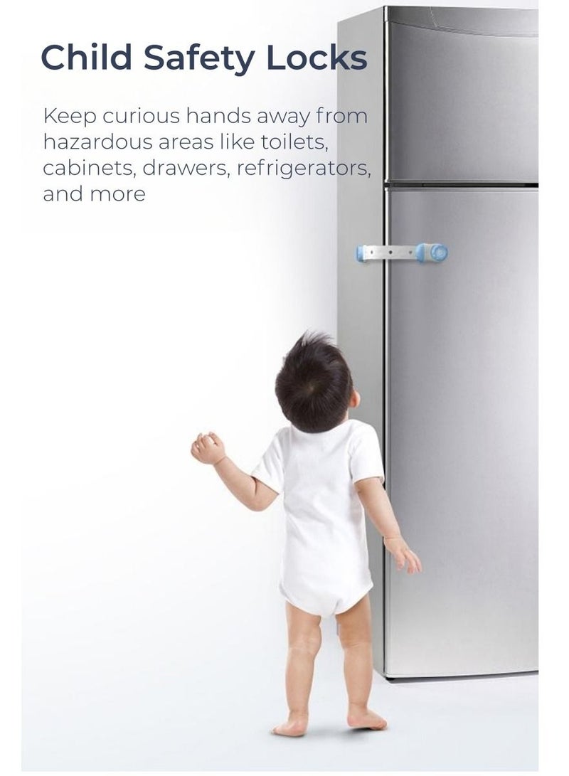 BABYBBZ 3PCS Cabinet Locks for Babies with Password, Adhesive Locks for Fridge Cabinets Length Adjustable - Image 2