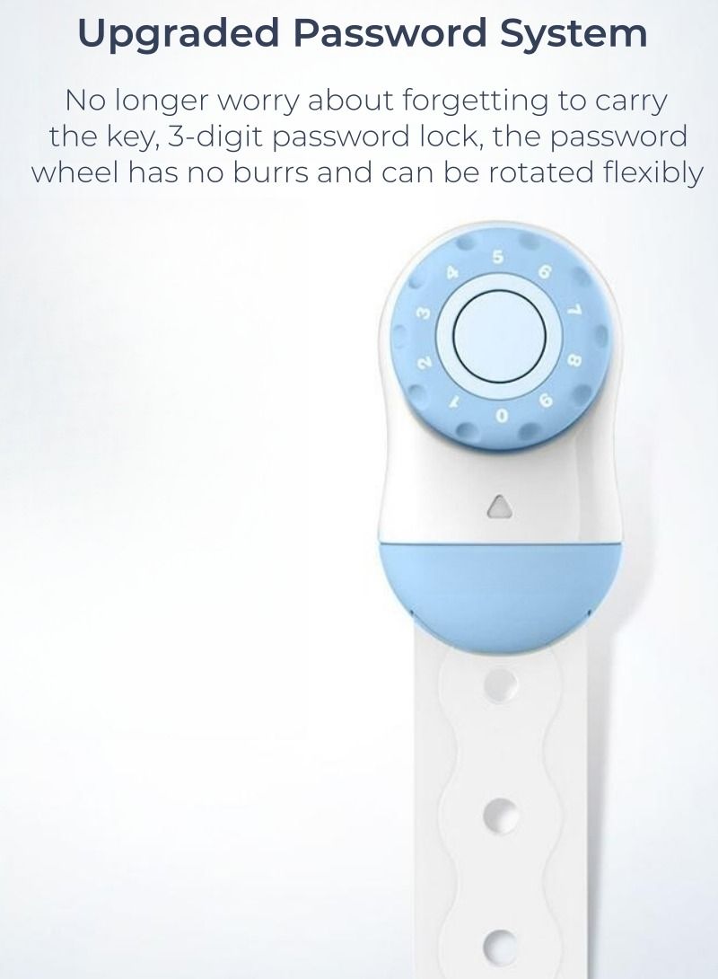 BABYBBZ 3PCS Cabinet Locks for Babies with Password, Adhesive Locks for Fridge Cabinets Length Adjustable - Image 4