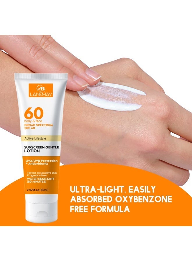 لينماي كريم واقي من الشمس بعامل حماية SPF 60+ - مرطب ومغذي للبشرة الجافة، يحمي من حروق الشمس والبقع الداكنة ويقلل الخطوط الدقيقة والتجاعيد - خفيف وغير دهني 60 مل - Image 2