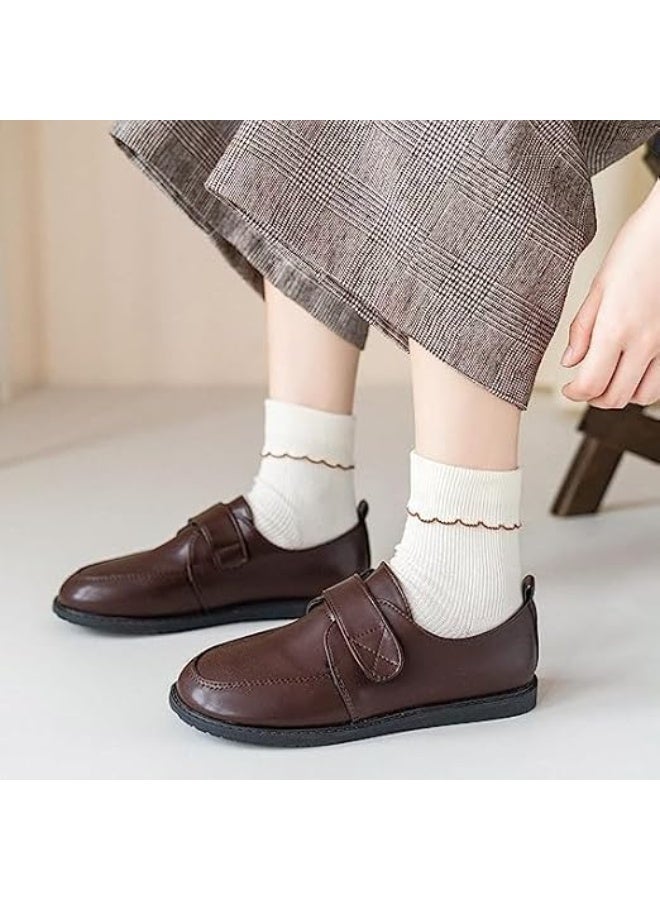 HZYH 8 Pairs Women's Ruffle Slouch Socks, Soft Breathable Mid Tube Socks, Novelty Ruffled Frilly Cute Fashion Socks Ankle Boot Socks For Women Girls - Image 3