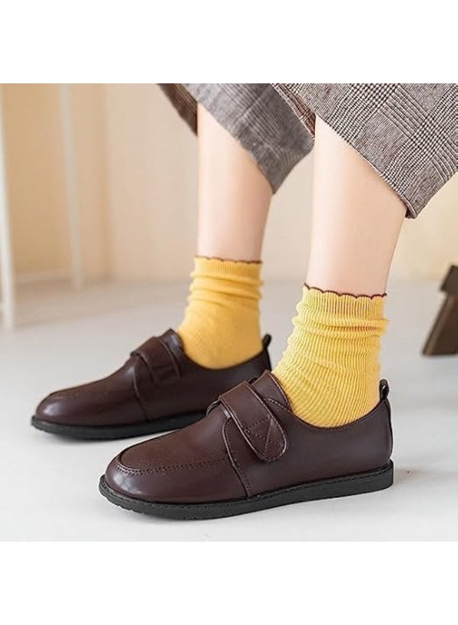 HZYH 8 Pairs Women's Ruffle Slouch Socks, Soft Breathable Mid Tube Socks, Novelty Ruffled Frilly Cute Fashion Socks Ankle Boot Socks For Women Girls - Image 2