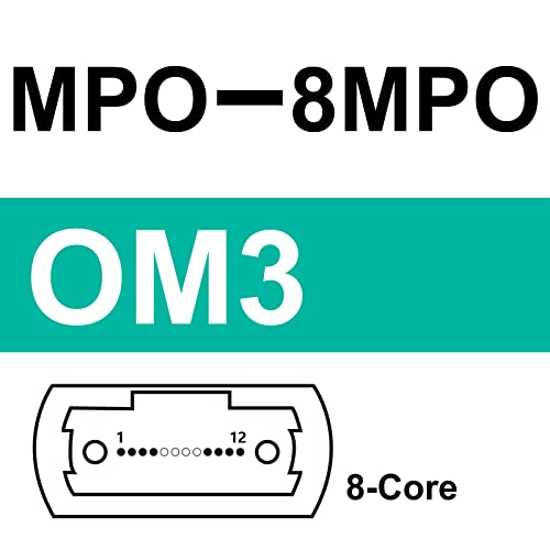 10Gtek Fiber Patch Cable - MPO to MPO OM3 Multimode 8-core Fiber Jumper Patch Cord for QSFP+Transceivers, 3m(10ft) - Image 5