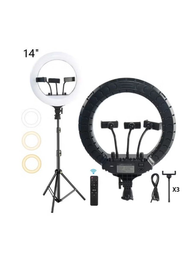 ACLIX Ring Light With Photography Tripod Stand And Remote Control for tiktok snapchat youtube online streaming 14-inch Big Selfie light RL-14 Black  - Image 4