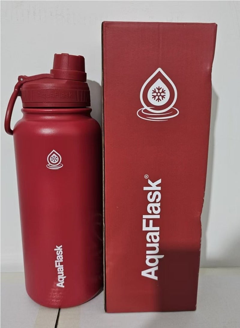 AquaFlask Water Bottle 40 oz/ 1.18 Liter with Spout Lid Vacuum Insulated Stainless Steel (Red 40 oz/ 1.18 Liter) - Image 4