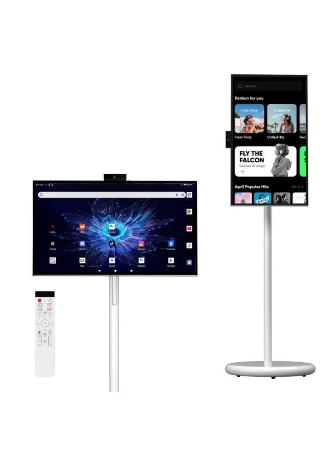 VLH H01J 27" Portable Smart TV with Android 15, 1080P Movable Touch Screen Monitor, EDLA-Certified, 6GB +128GB, 27,000mAh Battery, Rotatable Screen & Adjustable Height, Wireless Casting, Voice Remote Control - Image 1