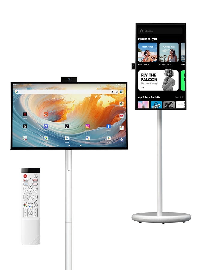 VLH H01J 27" Portable Smart TV with Android 15, 1080P Movable Touch Screen Monitor, EDLA-Certified, 6GB +128GB, 27,000mAh Battery, Rotatable Screen & Adjustable Height, Wireless Casting, Voice Remote Control - Image 1