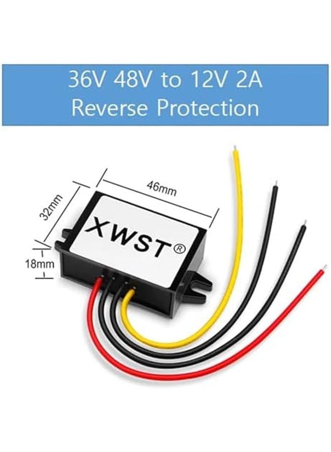 36 فولت 48 فولت إلى 12 فولت 2 أمبير محول DC buck وحدة تزويد الطاقة خطوة إلى أسفل الحماية العكسية - Image 3