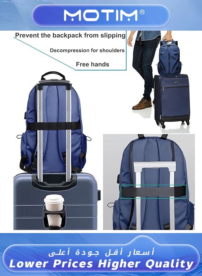 Motim Travel Laptop Backpack Blue Business Anti Theft Backpack with USB Charging Port Water Resistant College School Bag Gifts for Men & Women Fits 14 Inch Notebook Computer Bag  - Image 5