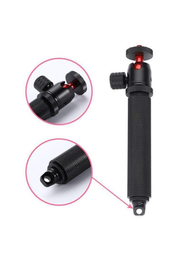 Metal Handle Universal PTZ Photography Bracket Camera Fill Light Camera Handheld External Shooting Rod Stabilizer Grip-Color:PTZ-red Ball