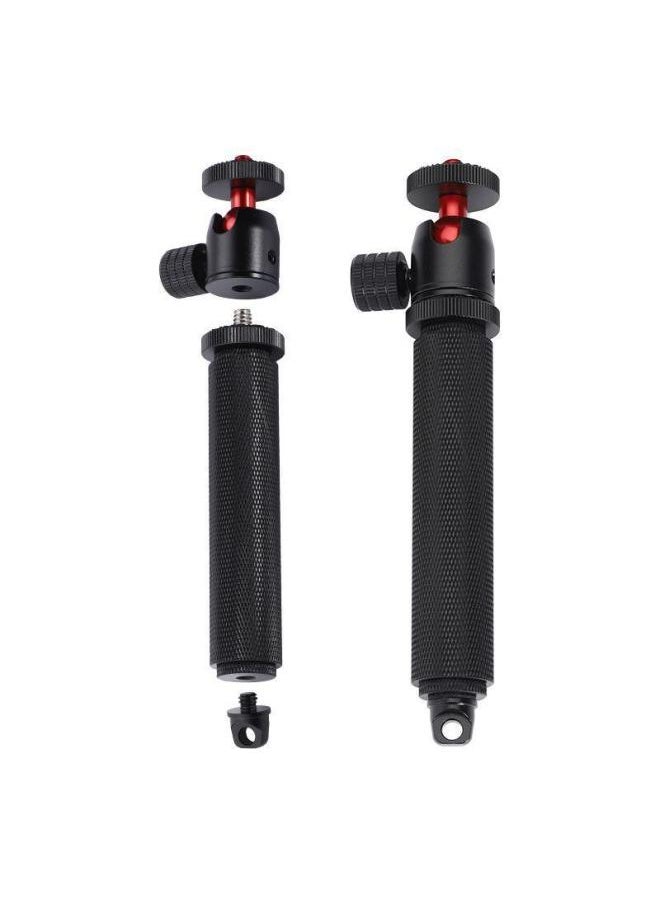 Metal Handle Universal PTZ Photography Bracket Camera Fill Light Camera Handheld External Shooting Rod Stabilizer Grip-Color:PTZ-red Ball