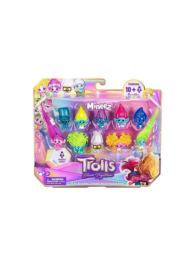 Trolls Trolls DreamWorks Band Together Mineez 11pc Brozone + Friends Performance Pack - 11 Mineez 1.5 Inch Collectible Figures and 1 Accessory - Image 1