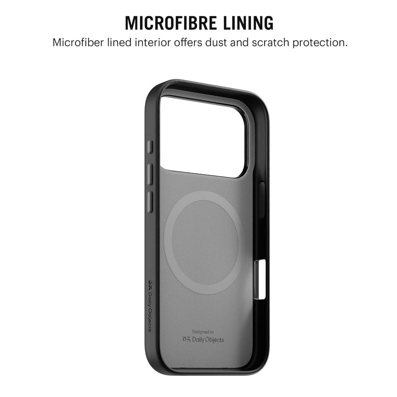 Daily Objects Leatherite Case for iPhone 17 Pro Compatible with MagSafe Wireless Charging | Crimson-Grey Hybrid Magnetic Back Cover - Image 5