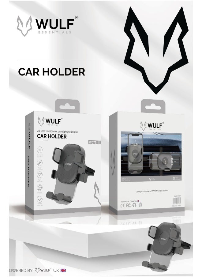 Wulf Essentials WULF W075 Air Vent Car Phone Holder – One-Touch Mount with 360° Rotation 