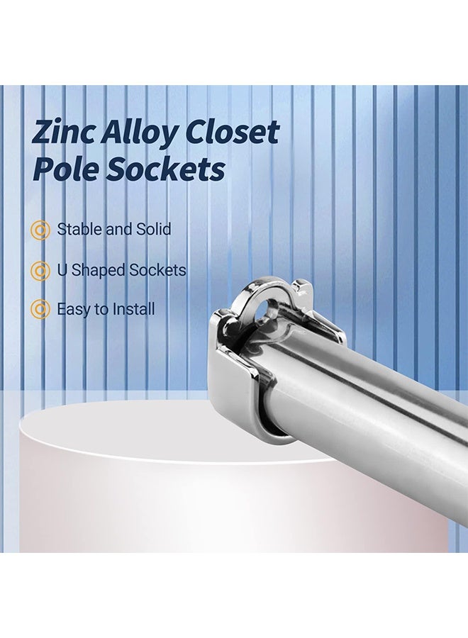 YALONG Heavy Duty Closet Pole Sockets, 6 Pack Stainless Steel Closet Rod End Supports,Rod Holder with Screws,Easy Installation Or Quick Removal  Closet ，Shower Curtain Hanging Tube Rod Bracket - Image 2