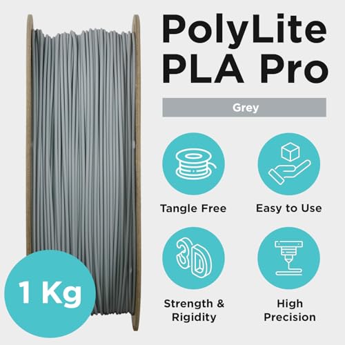 Polymaker PLA PRO Filament 1.75mm 1kg, Tough & High Rigidity Grey 3D Printing Filament, PolyLite PLA PRO 3D Printer Filament 1.75mm, Print with Most 3D Printers - Image 5