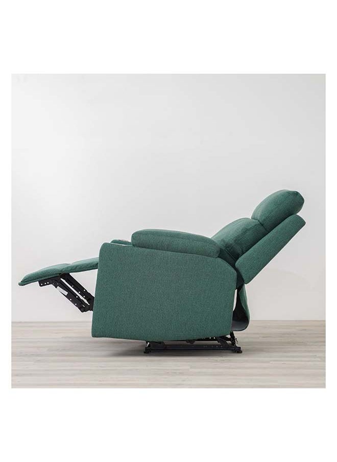 DANUBE HOME Danube Home Taylor 1 Seater Fabric Power Recliner With Massage Options & Cup Holder Modern Design One Seat Relaxing Chair Comfortable Living Room Furniture L 77 x W 84 x H 104 cm Green  - Image 4