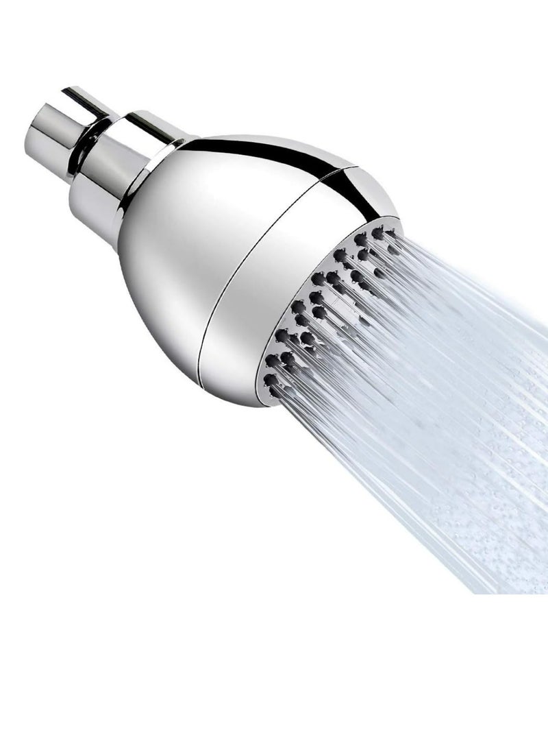 High Pressure Shower Head 3 Inches Anti-clog Anti-leak Fixed Showerhead Chrome with Adjustable Swivel Brass Ball Joint for Relaxing and Comfortable Shower Experience  - Image 1